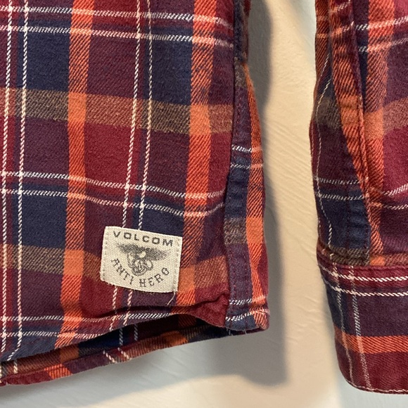 Volcom Men’s Flannel Shirt Medium - Picture 4 of 7